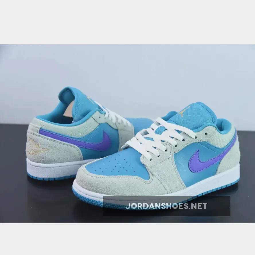 Air Jordan 1 Low Aquatone/Concord-Light Bone , Blue And Grey Jordan Lows DX4334-300