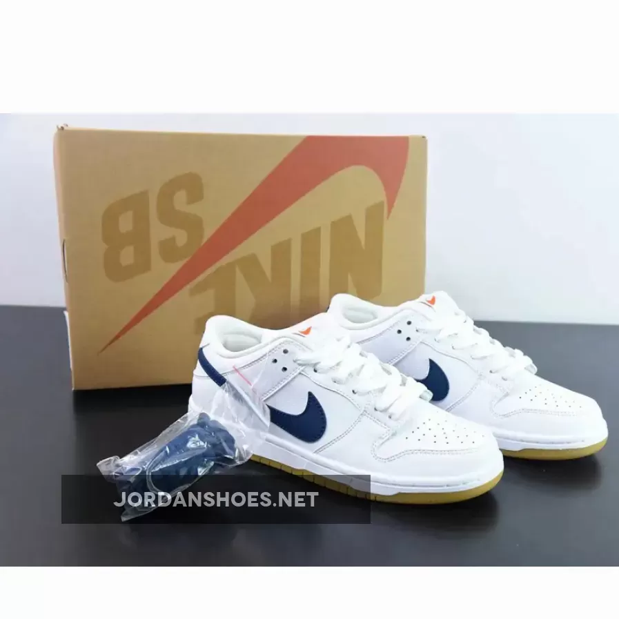 Nike Sb Dunk Low Pro Iso 'Orange Label Collection' WHITE/NAVY | nike sb orange