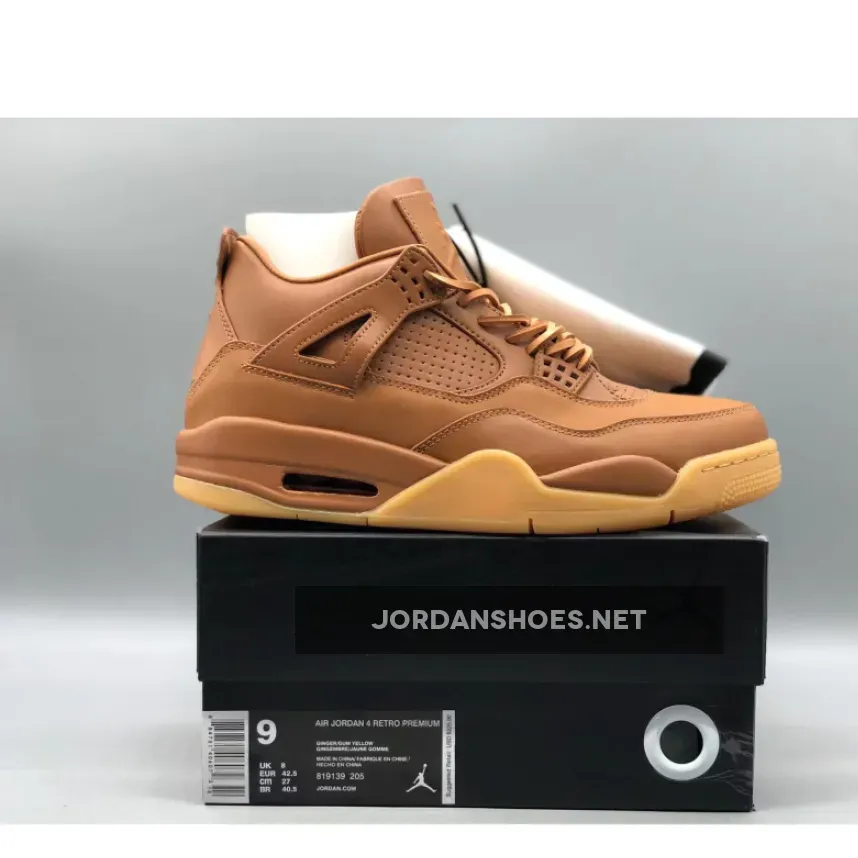 Air Jordan 4 Retro Premium Ginger/Gum Yellow / Jordan Wheat 4 819139-205