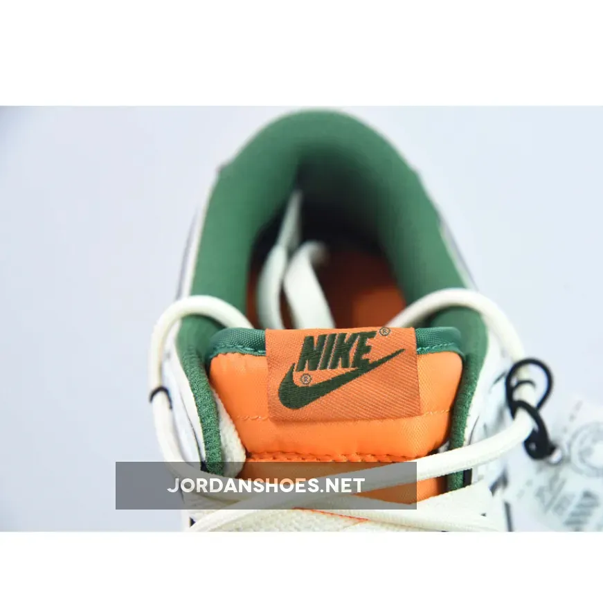 Nike Dunk Low Custom ‘Hold Me Tight’ White Black Green Orange Nike Dunk Low Custom ‘Hold Me Tight’ White Black Green Orange