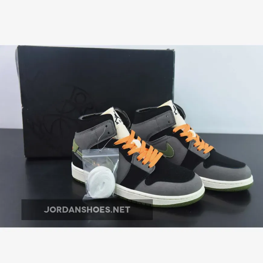 Air Jordan 1 Mid SE Craft 'Halloween' Black Light Olive , Air Jordan Retro 1 Mid Se Craft FD6817-003
