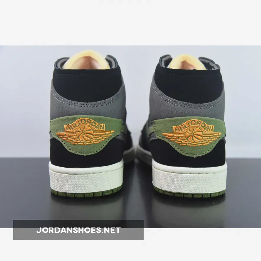 Air Jordan 1 Mid SE Craft 'Halloween' Black Light Olive , Air Jordan Retro 1 Mid Se Craft FD6817-003