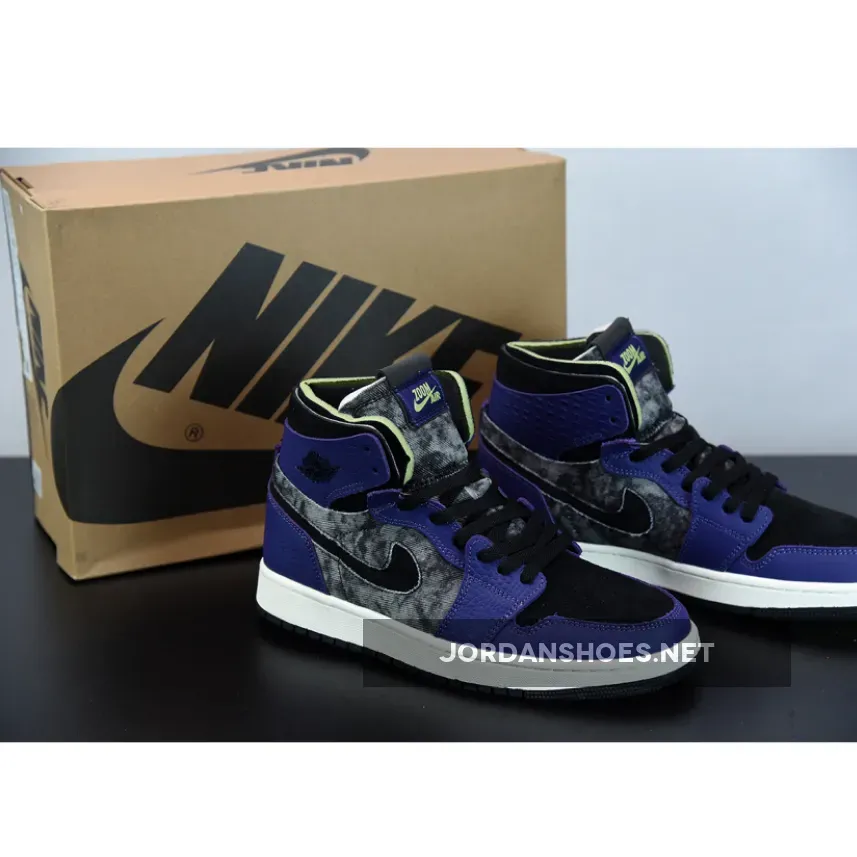 Air Jordan 1 Zoom Cmft 'Bayou Boys' AJ1 Court Purple/Black/Electric Green