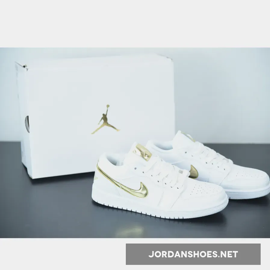 Jordan 1 Low White Metallic Gold (Womens), Aj 1 Low Gold CZ4776-100