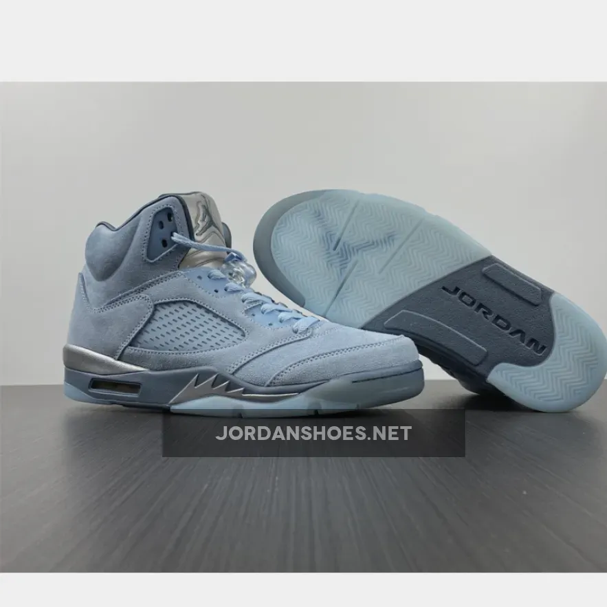 Air Jordan 5 Womens Air Jordan 5 'Bluebird' Photo Blue/Football Grey-Metallic Silver-White