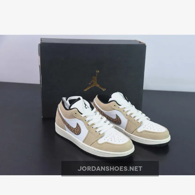 Air Jordan 1 Low 'Brown Elephant' Hemp/Metallic Gold-White-Tan-Black #Jordan 1 Low Elephant DZ4130-201