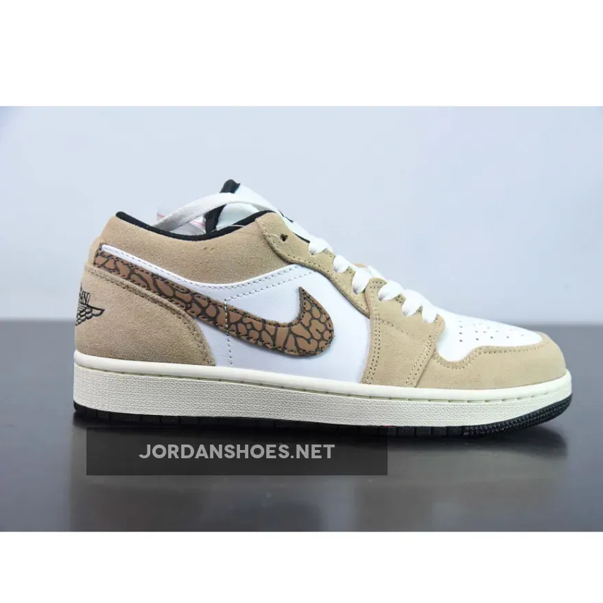 Air Jordan 1 Low 'Brown Elephant' Hemp/Metallic Gold-White-Tan-Black #Jordan 1 Low Elephant DZ4130-201