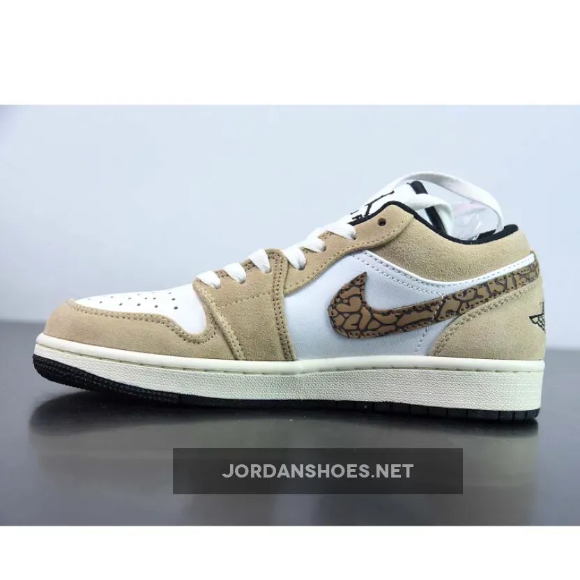 Air Jordan 1 Low 'Brown Elephant' Hemp/Metallic Gold-White-Tan-Black #Jordan 1 Low Elephant DZ4130-201