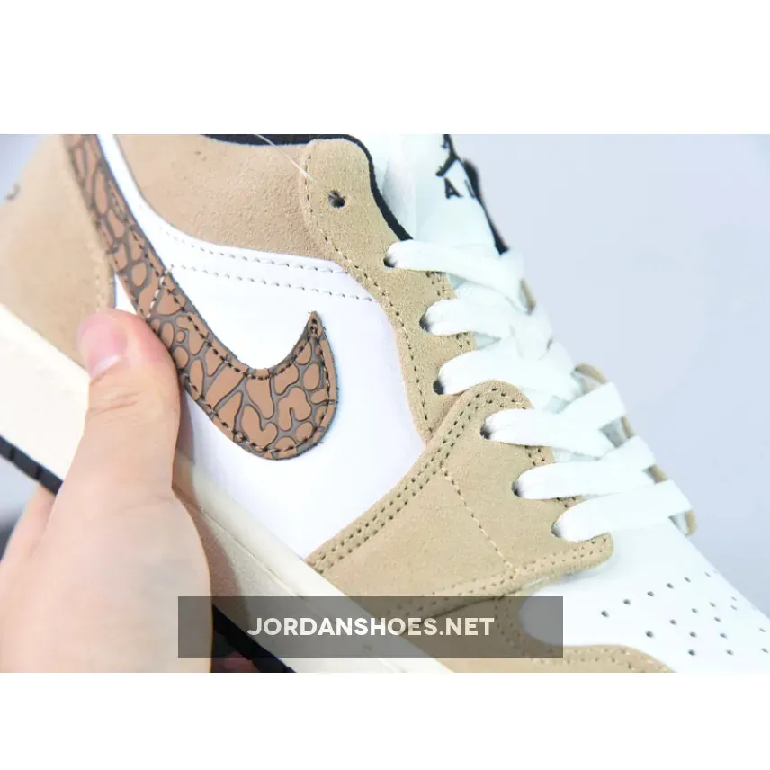 Air Jordan 1 Low 'Brown Elephant' Hemp/Metallic Gold-White-Tan-Black #Jordan 1 Low Elephant DZ4130-201