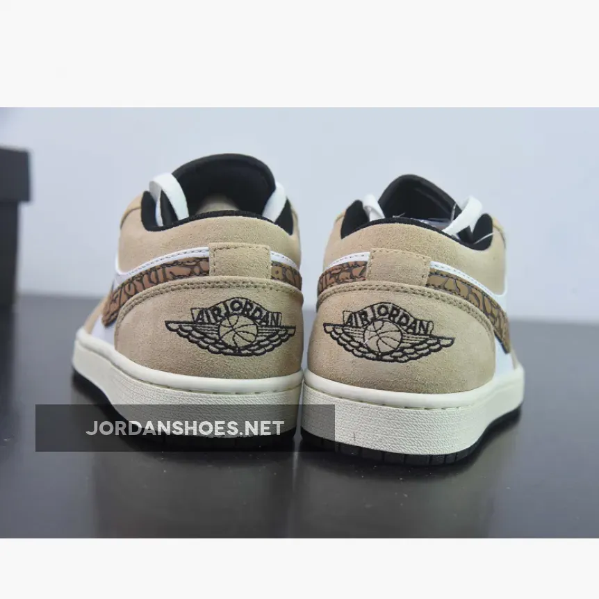 Air Jordan 1 Low 'Brown Elephant' Hemp/Metallic Gold-White-Tan-Black #Jordan 1 Low Elephant DZ4130-201