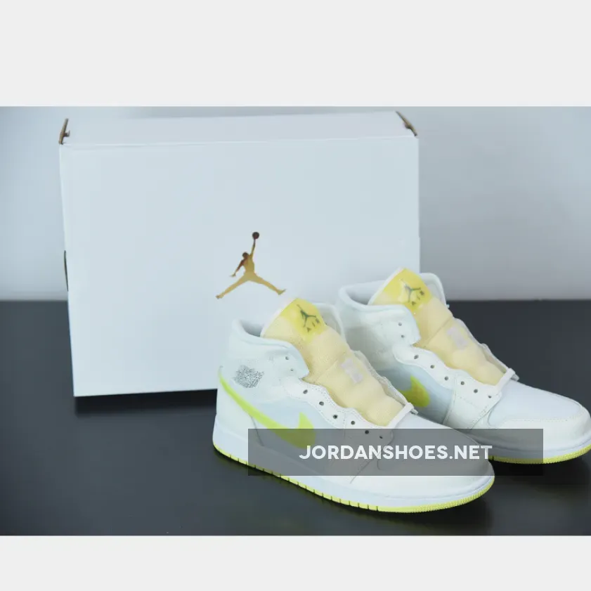 Air Jordan 1 Mid SE Sail/Light Voltage Yellow-White