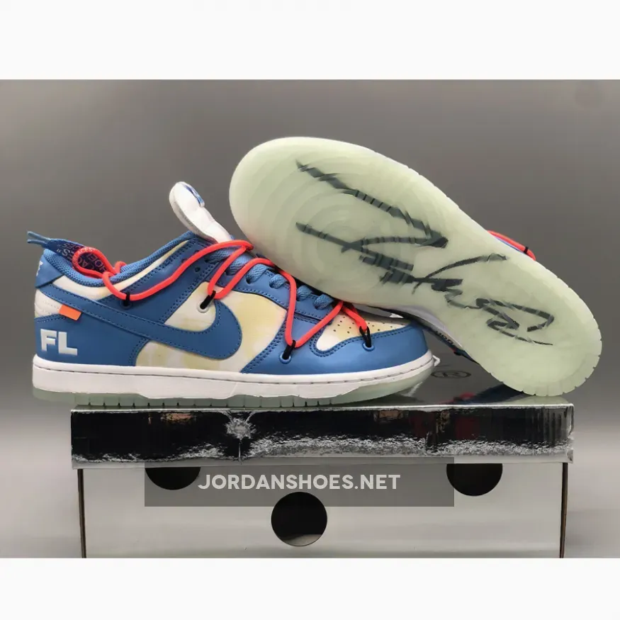 Off-White x Futura x Nike SB Dunk Low UNC For Womens | unc dunk fits DD0856-403