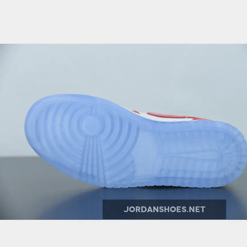 Red Patent Air Jordan 1 Mid With Geometric Prints Jordan Barcelona Sweater