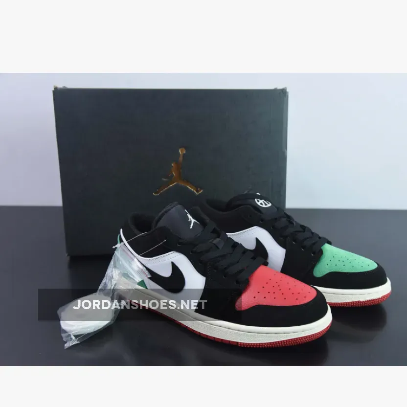 Air Jordan 1 Low 'Quai 54' White/Black-Red-Green Green Black And White Jordan 1 FQ6703-100