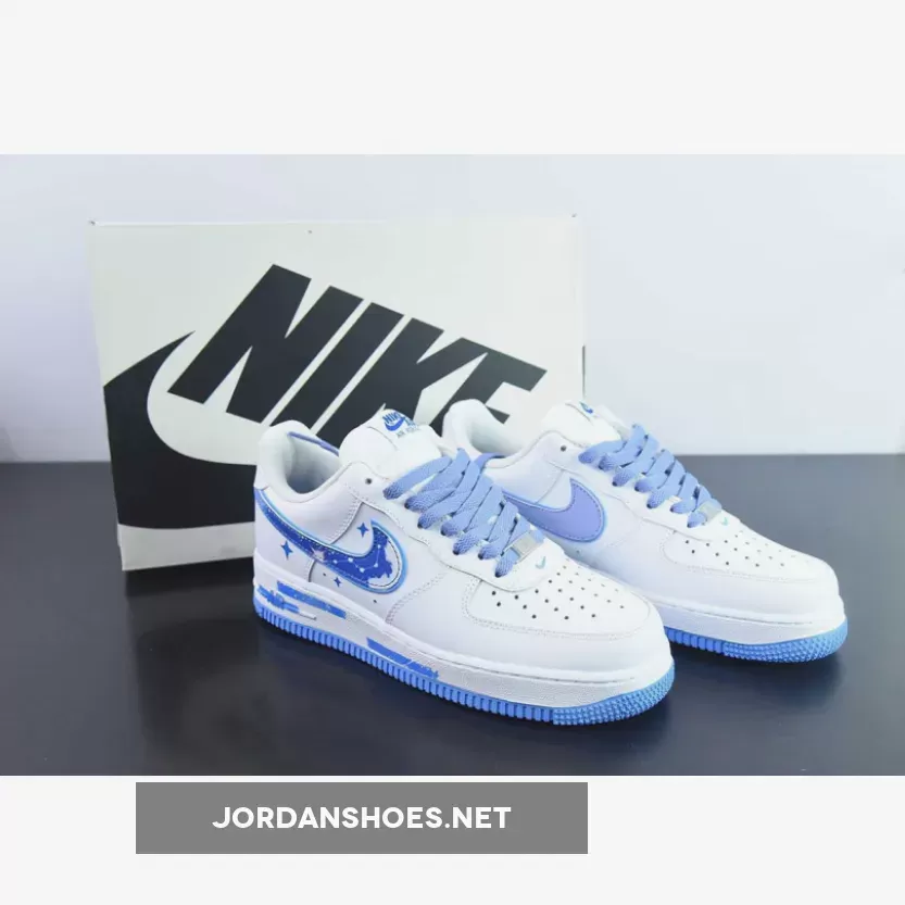 Discount Nike Air Force 1 Low White Blue Custom