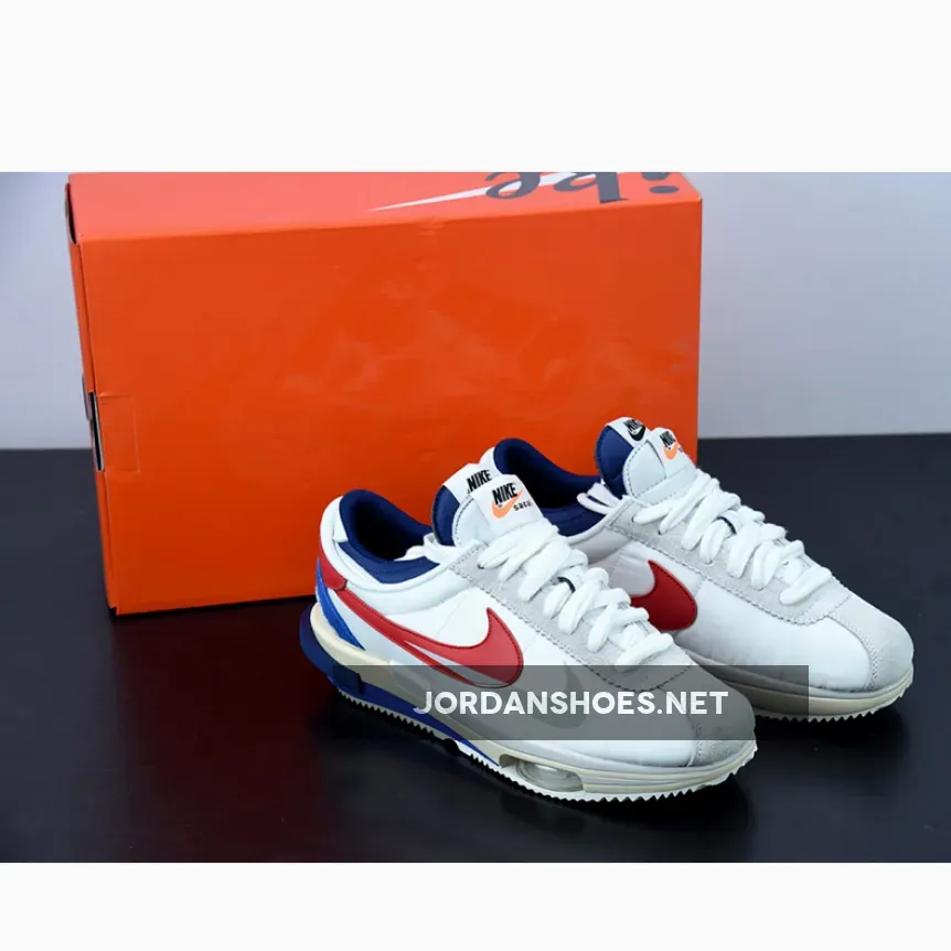 sacai x Nike Cortez 2022 White Red Blue Red White And Blue Cortez Nikes DQ0581-100