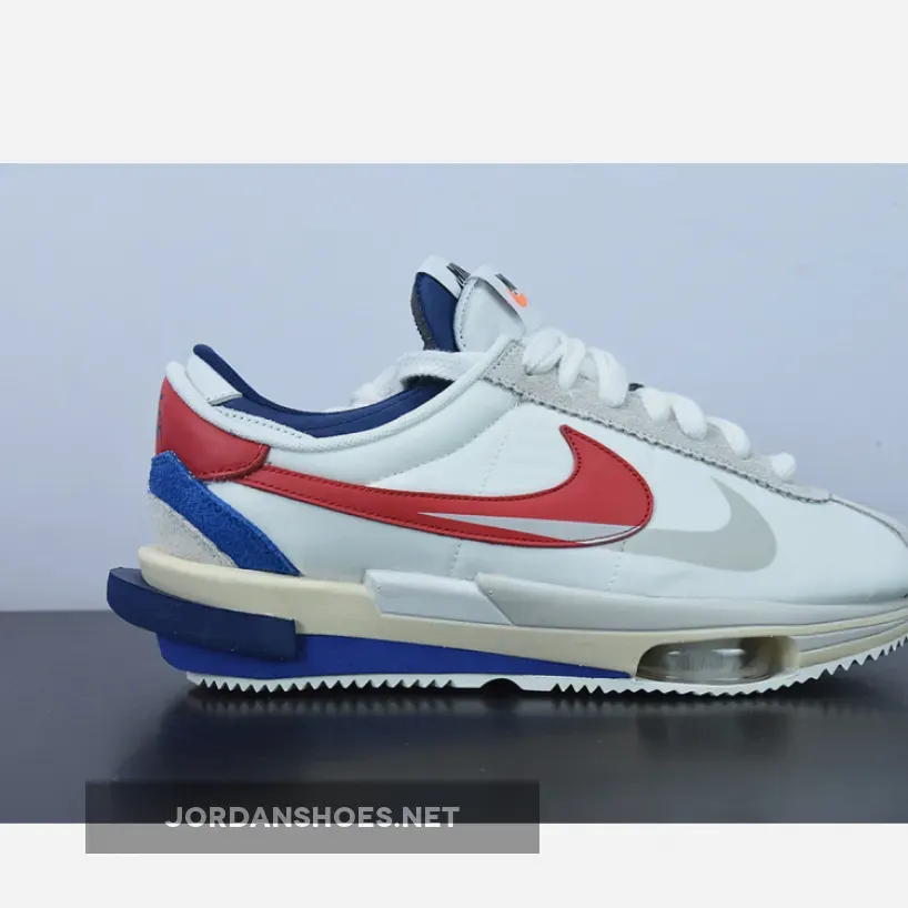 sacai x Nike Cortez 2022 White Red Blue Red White And Blue Cortez Nikes DQ0581-100