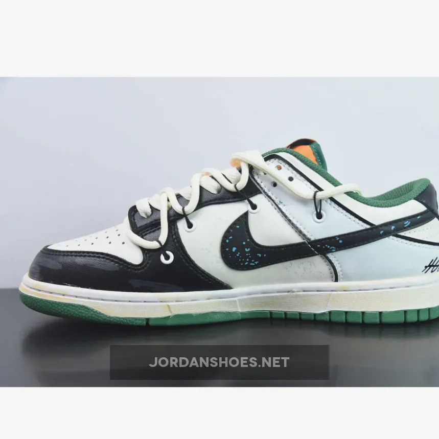 Nike Dunk Low Custom ‘Hold Me Tight’ White Black Green Orange Nike Dunk Low Custom ‘Hold Me Tight’ White Black Green Orange