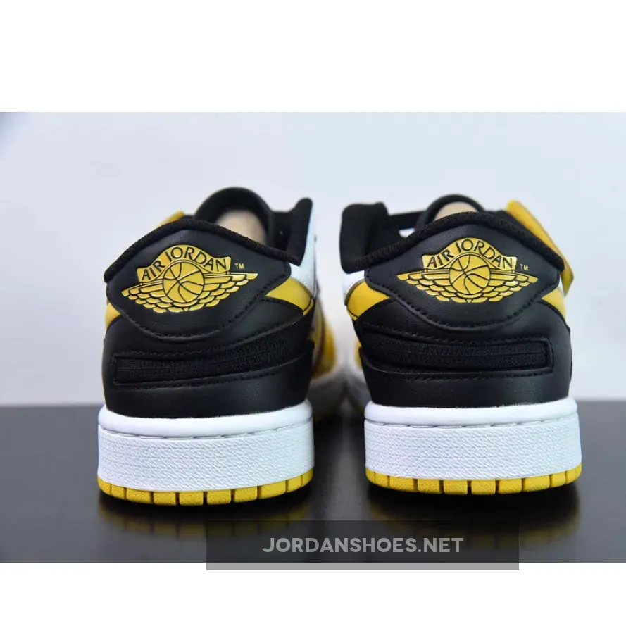 Air Jordan 1 Low FlyEase 'Taxi' White/Black-University Gold, Jordan 1 Taxi Goat DM1206-107