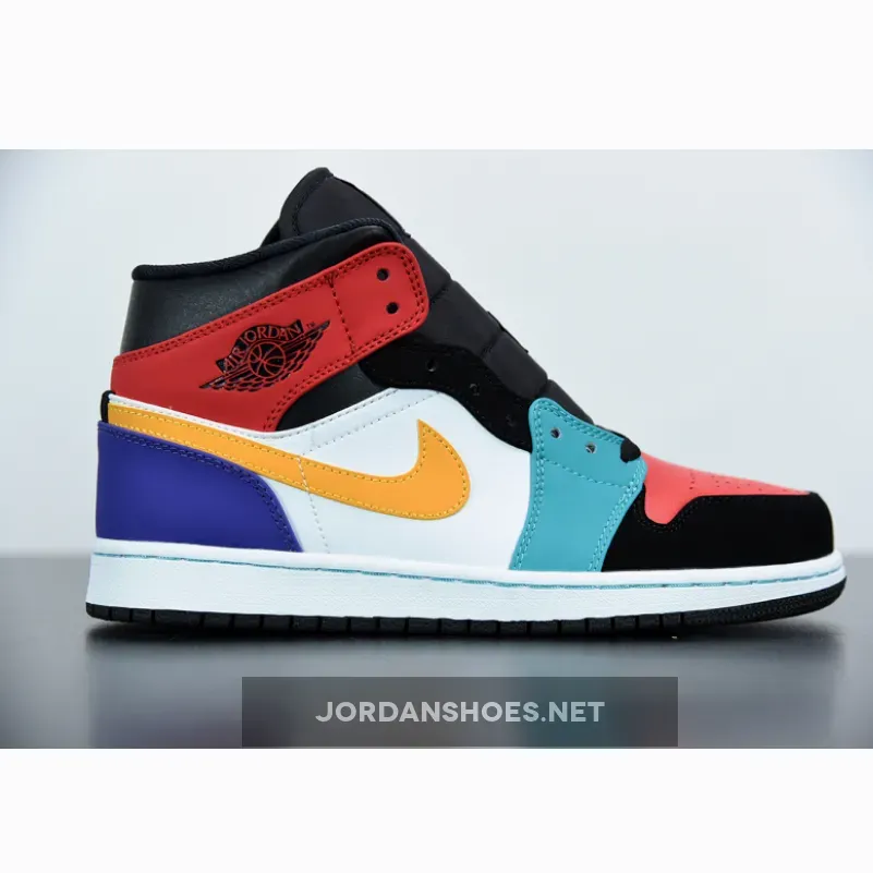 Air Jordan 1 Mid ‘Multi-Color’ / Aj1 Multicolor 554724-125