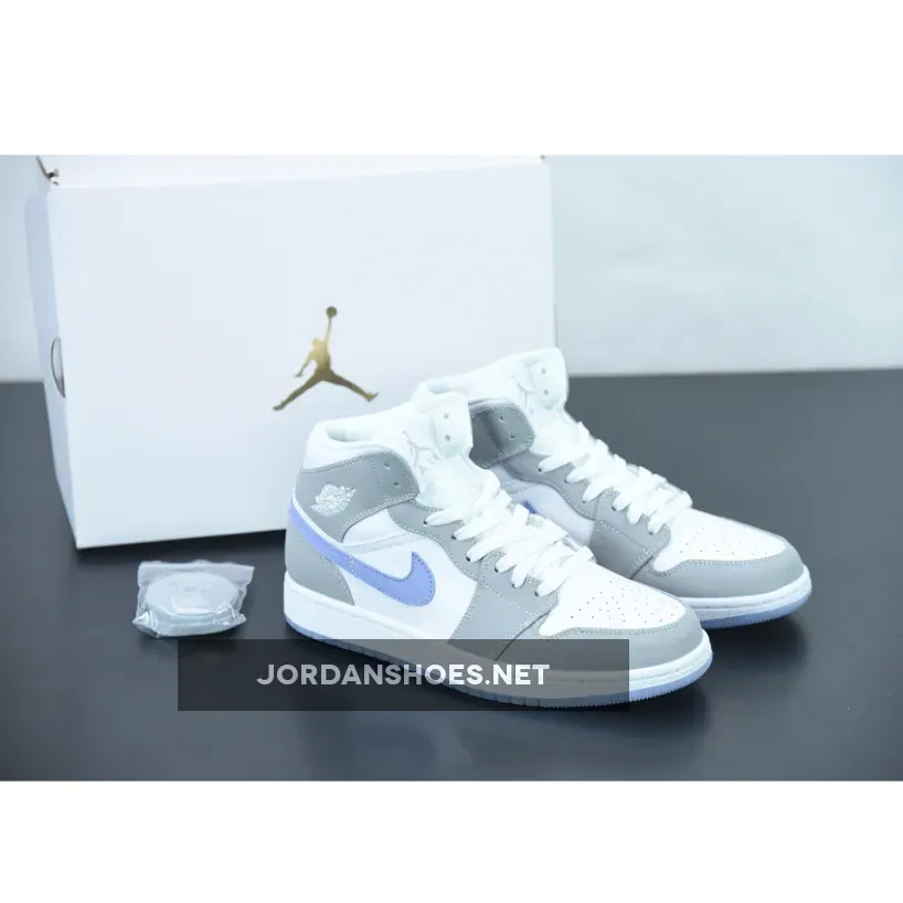 Air Jordan 1 Mid White Grey Blue / Air Jordan 13 Retro Wolf Grey BQ6472-105