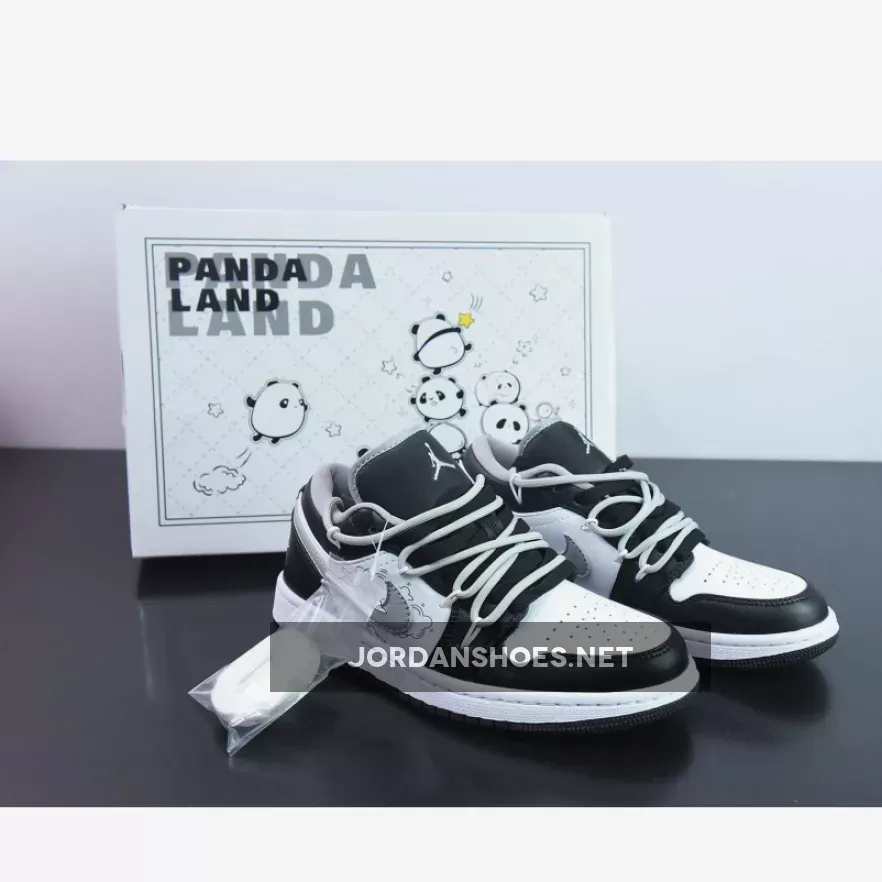 Custom Air Jordan 1 Low 'Panda' White Black For Sale