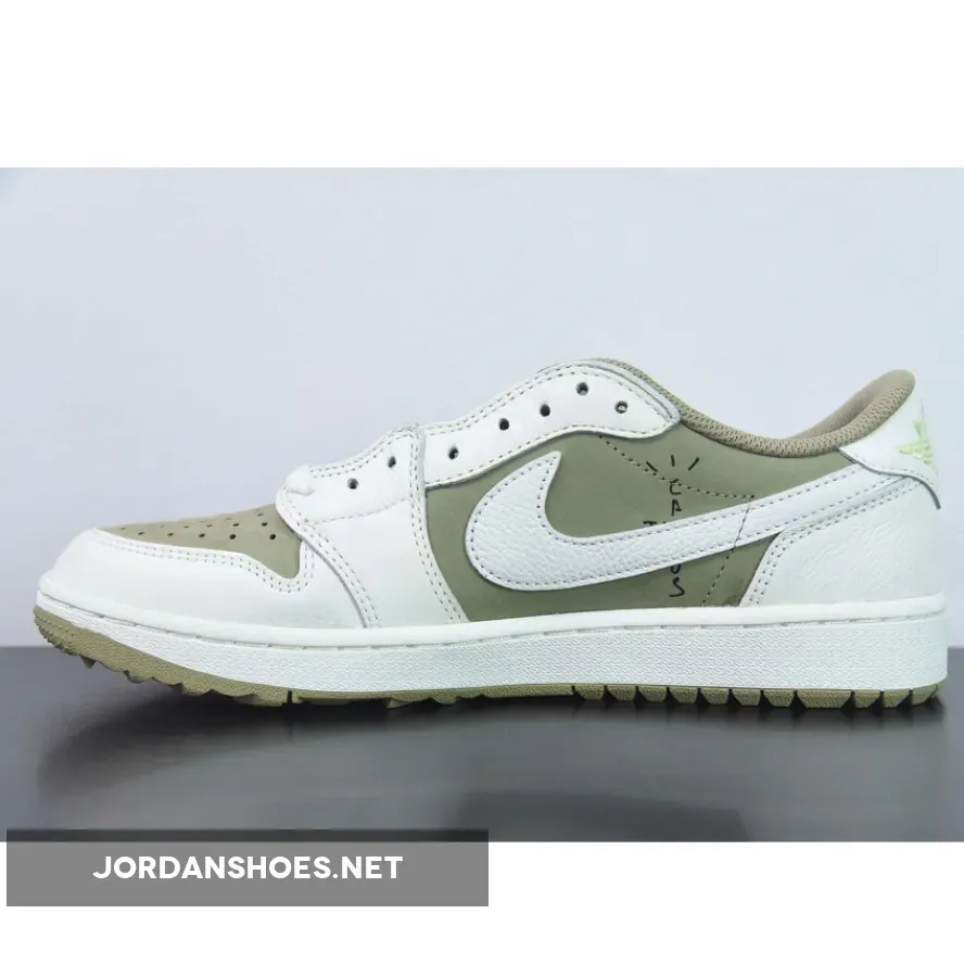 Travis Scott x Air Jordan 1 Low Golf Neutral Olive/Black-Sail-Light Lemon Twist / Travis Scott Golfs FZ3124-200