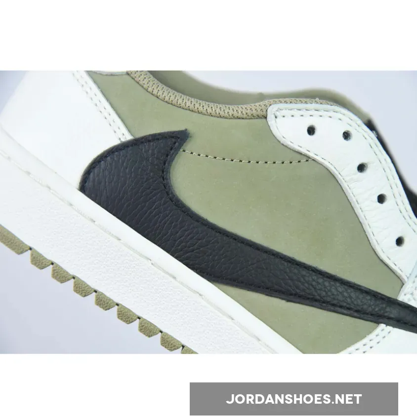 Travis Scott x Air Jordan 1 Low Golf Neutral Olive/Black-Sail-Light Lemon Twist / Travis Scott Golfs FZ3124-200
