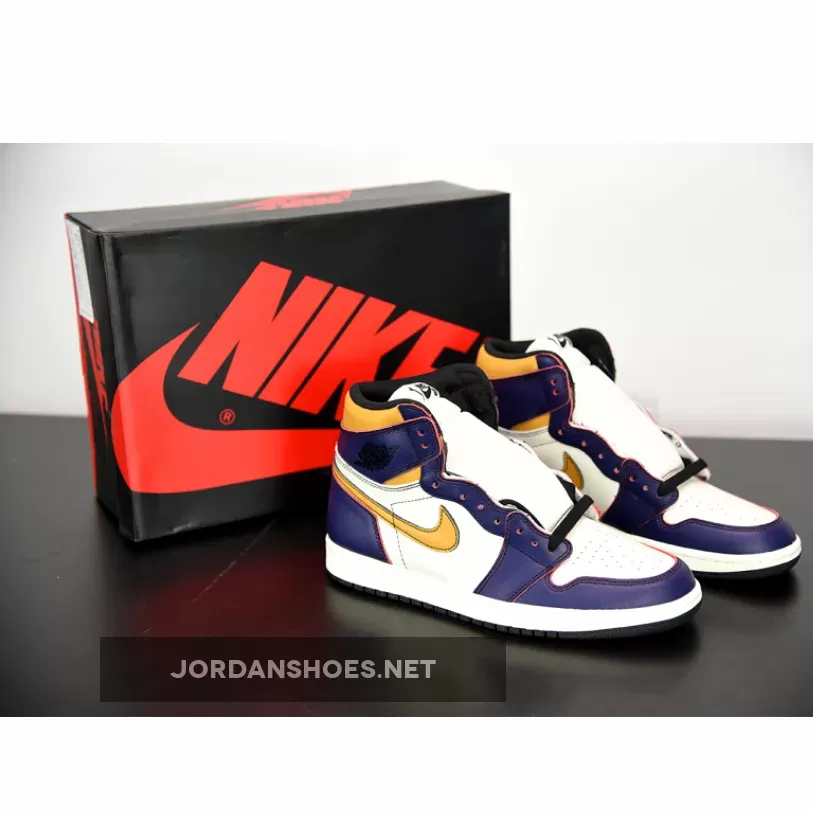 Air Jordan 1 Retro High Og 'La To Chicago' AJ1 PURPLE/SAIL-UNIVERSITY GOLD-BL