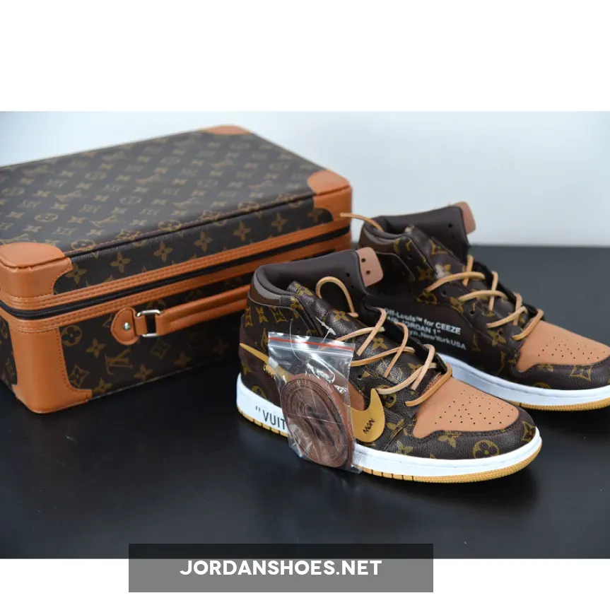 OFF–WHITE x Air Jordan 1 Custom Brown Retro 1 Brown