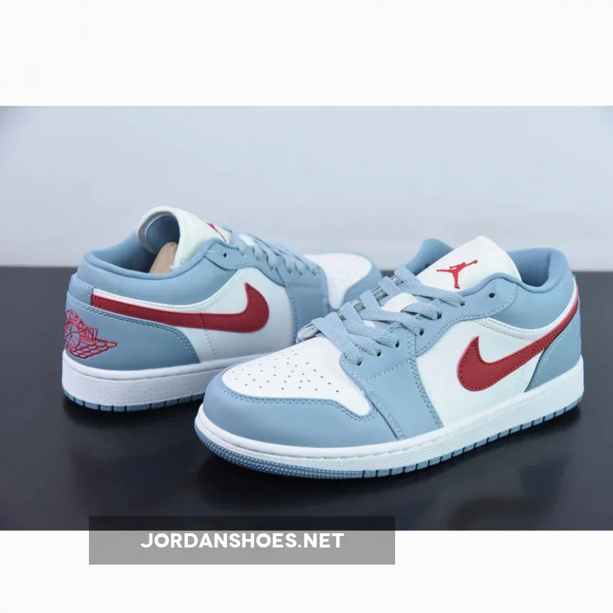 Air Jordan 1 Low Blue Grey Dune Red #Blue Grey Jordan DC0774-164