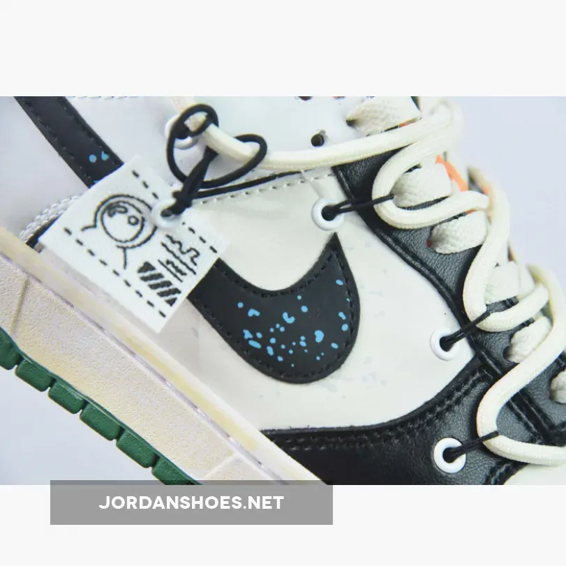 Nike Dunk Low Custom ‘Hold Me Tight’ White Black Green Orange Nike Dunk Low Custom ‘Hold Me Tight’ White Black Green Orange