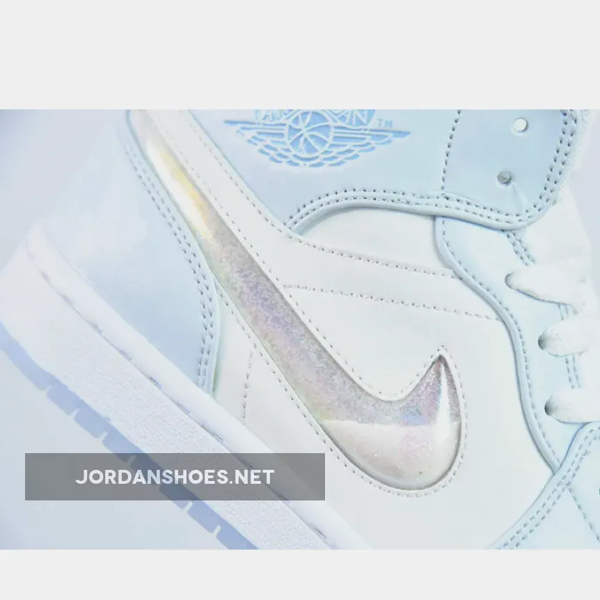 Air Jordan 1 Mid GS Glitter Swoosh Blue FQ9117-400 Air Jordan 1 Mid GS Glitter Swoosh Blue FQ9117-400
