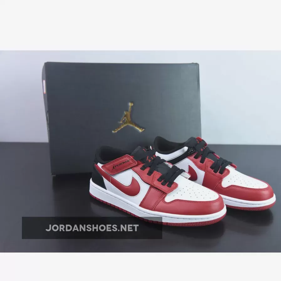 Air Jordan 1 Low Flyease White/Black/Gym Red Jordan 1 Gym Red Low DM1206-163
