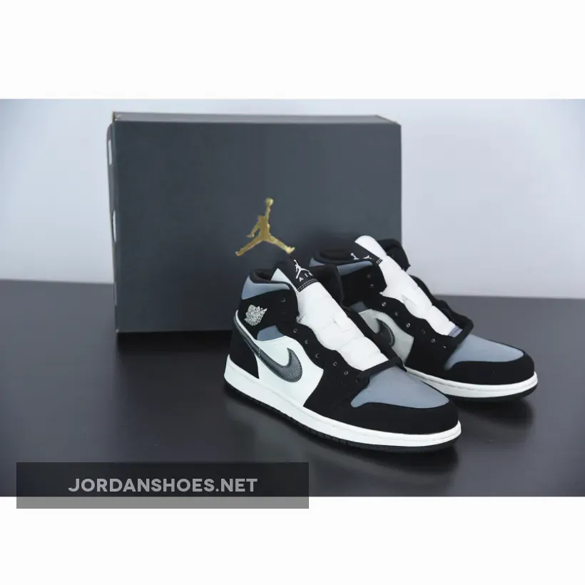 Air Jordan 1 Mid "Satin" White Black Grey, Jordan Restock 2023 852542-011