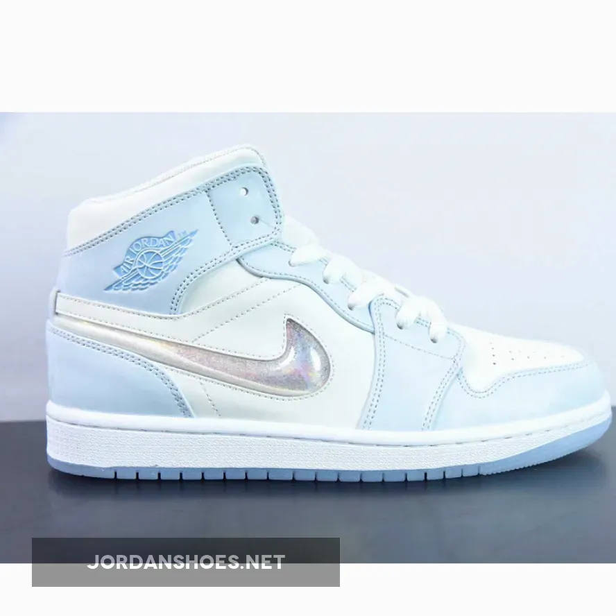 Air Jordan 1 Mid GS Glitter Swoosh Blue FQ9117-400 Air Jordan 1 Mid GS Glitter Swoosh Blue FQ9117-400
