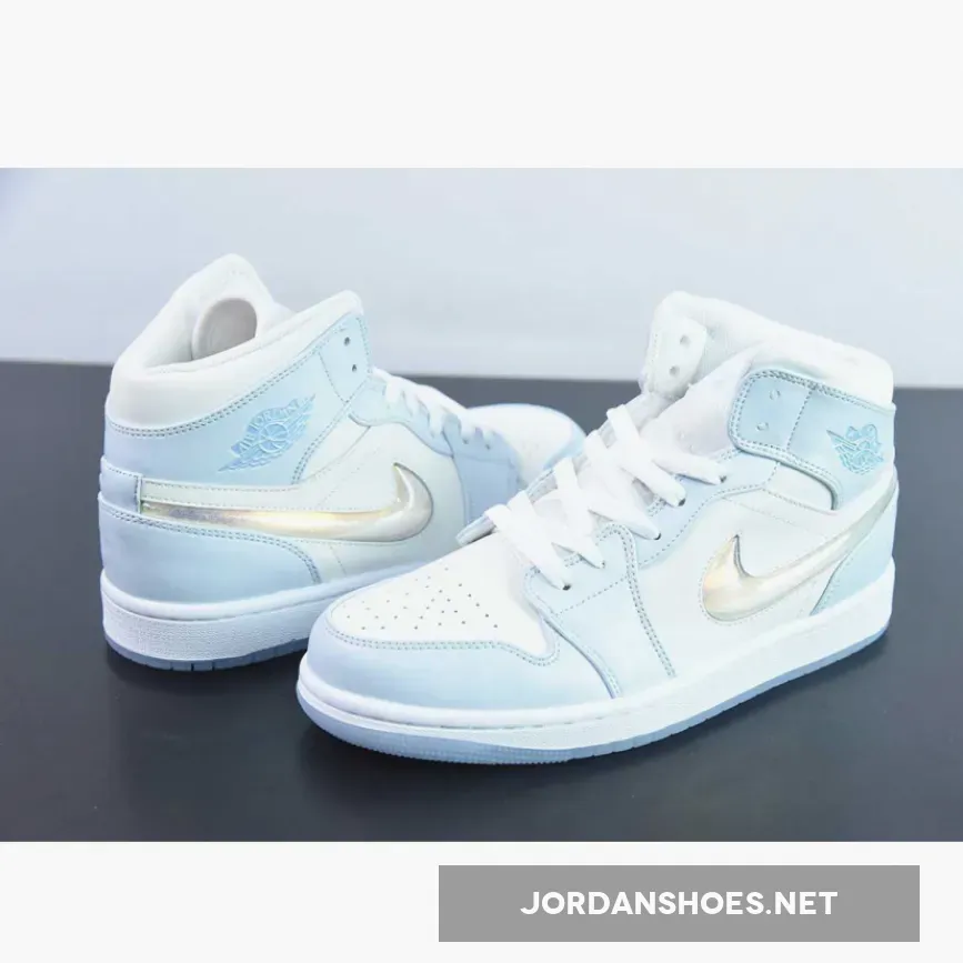 Air Jordan 1 Mid GS Glitter Swoosh Blue FQ9117-400 Air Jordan 1 Mid GS Glitter Swoosh Blue FQ9117-400