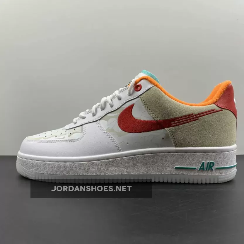 Nike Air Force 1 Low "Just Do It" White Red Orange Teal | just do it white air force ones
