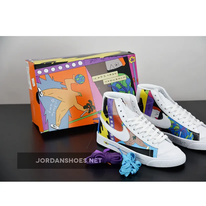Ruohan Wang x Nike Blazer Mid 77 Flyleather Multi | nike flyleather blazer '77 qs