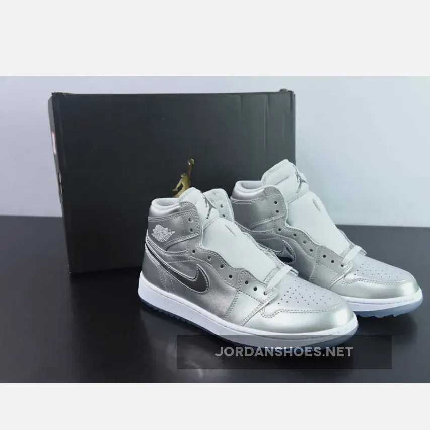 Air Jordan 1 High ‘Golf Gift Giving’ Metallic Silver White
