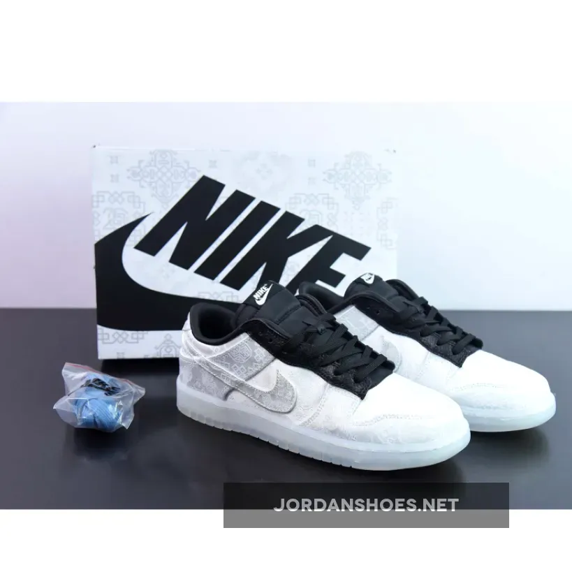 Clot x Fragment x Nike Dunk Low White Black | CLOT DUNKS