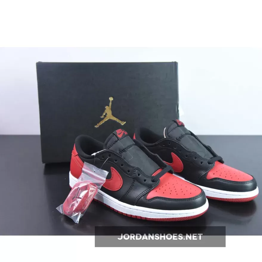 Air Jordan 1 Retro Low OG 'Bred' Black/Varsity Red-Sail, Jordan 1 Low Og Bred 705329-001