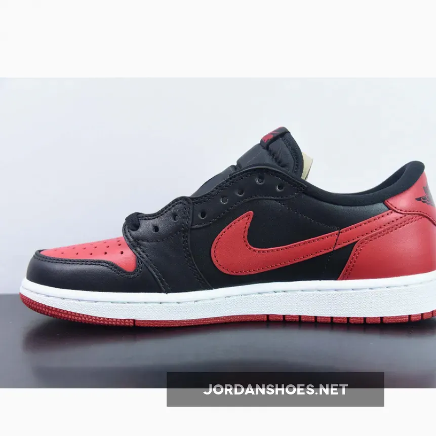 Air Jordan 1 Retro Low OG 'Bred' Black/Varsity Red-Sail, Jordan 1 Low Og Bred 705329-001