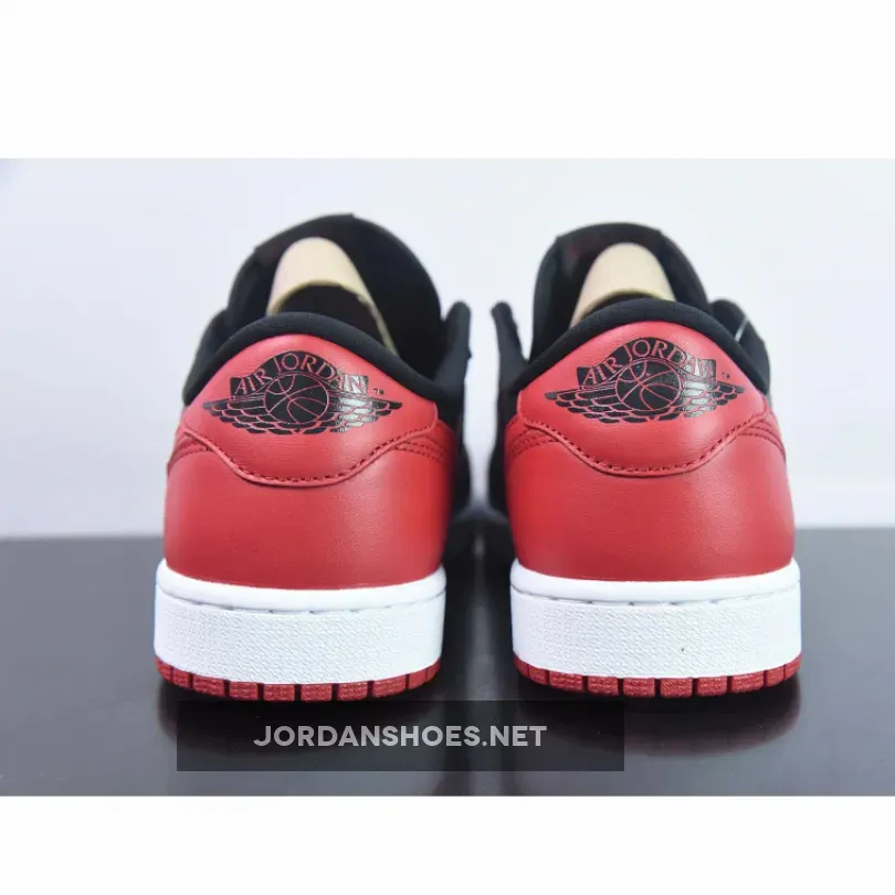 Air Jordan 1 Retro Low OG 'Bred' Black/Varsity Red-Sail, Jordan 1 Low Og Bred 705329-001