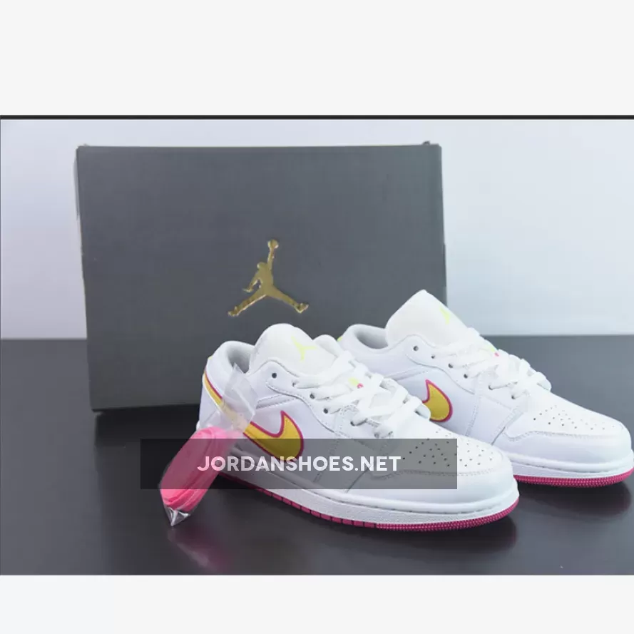 Air Jordan 1 Low GS Edge Glow White/Pink-Orange CV4610-100