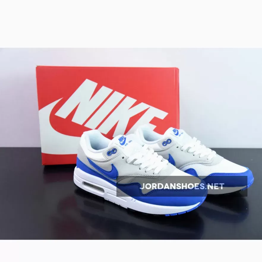 Nike Air Max 1 OG Anniversary White/Varsity Royal-Grey | AIRMAX 1 OG