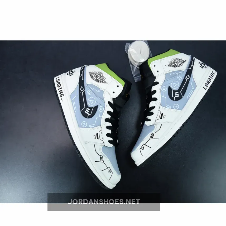 Air Jordan 1 Mid OG 'Video Game' White Grey Black / Jordan 1 Mid Black And White Grey