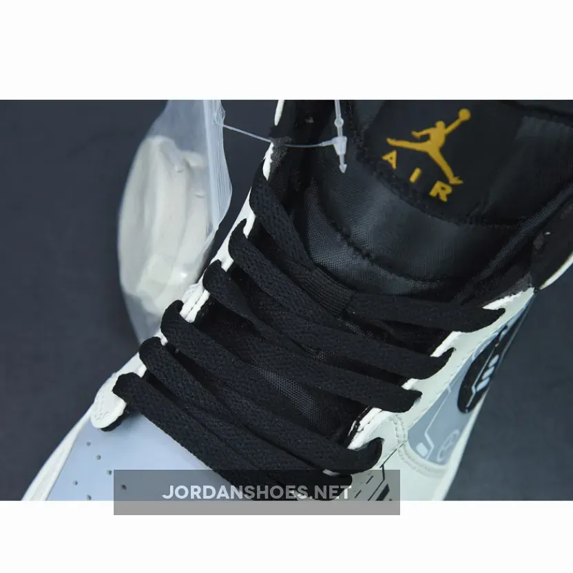 Air Jordan 1 Mid OG 'Video Game' White Grey Black / Jordan 1 Mid Black And White Grey