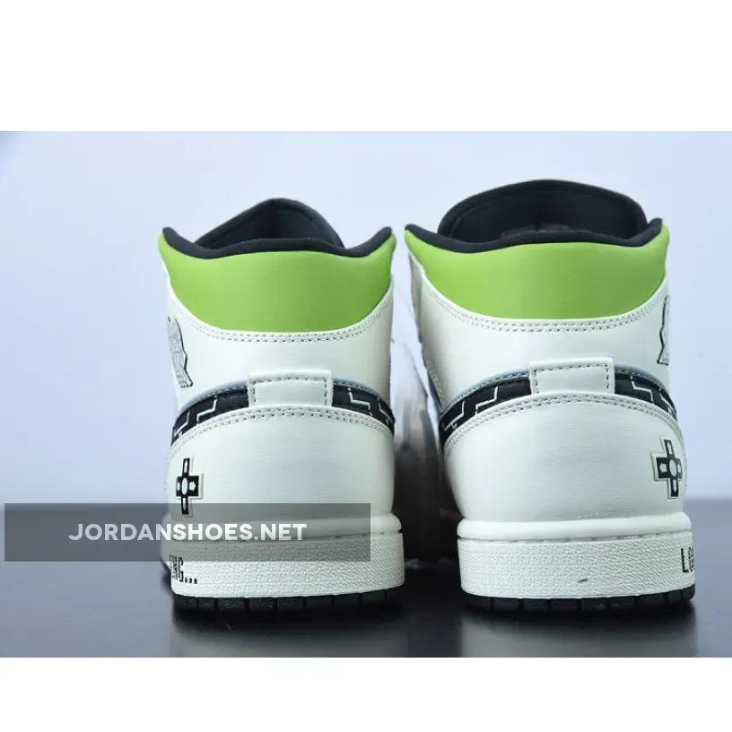 Air Jordan 1 Mid OG 'Video Game' White Grey Black / Jordan 1 Mid Black And White Grey