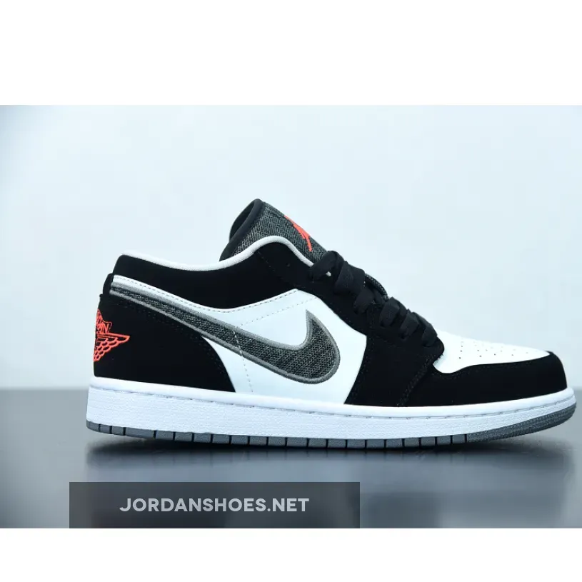 Infared 23 / Air Jordan 1 Retro Low Black/White-Wolf Grey-Infrared 23